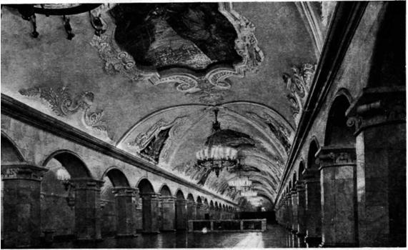 Станция метро «Комсомольская-кольцевая». Перонный зал 1952 г Арх. А В. Щусев