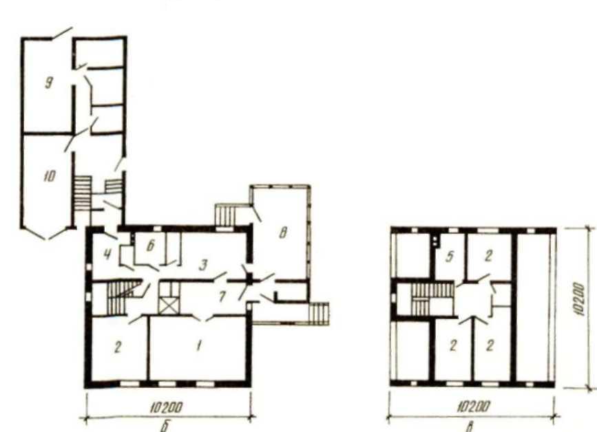  Мансардный пятикомнатный дом из изделий серии 25 — типовой проект 181 -25-38.83 (жилая площадь 65,7 м2; общая — 119,5 м2)