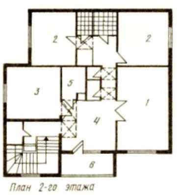  Двухквартирный дом с поэтажно расположенными трехкомнатными квартирами, типовой проект 171-210-39.86 (жилая площадь 39,86 м2, общая — 75,97 м2)